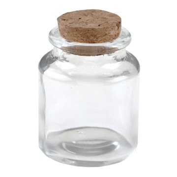 Glas krukke med korkprop 6cm, 12 stk. gaveæsker